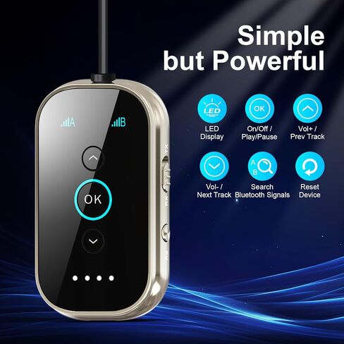 Ultra Xmagpot Bluetooth 5.4 Transmitter Receiver - CNC Aluminum & Ceramic Glass | Dual Link for 2 AirPods/Headphones | aptX Adaptive/HD Audio | Wireless Transmitter for Airplane/TV/Car/Gym in Kuwait