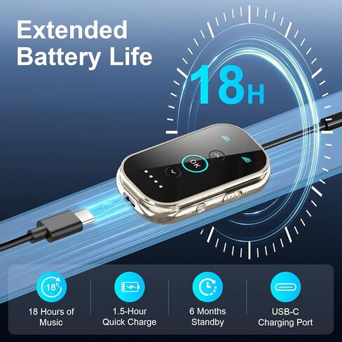 Ultra Xmagpot Bluetooth 5.4 Transmitter Receiver - CNC Aluminum & Ceramic Glass | Dual Link for 2 AirPods/Headphones | aptX Adaptive/HD Audio | Wireless Transmitter for Airplane/TV/Car/Gym in Kuwait