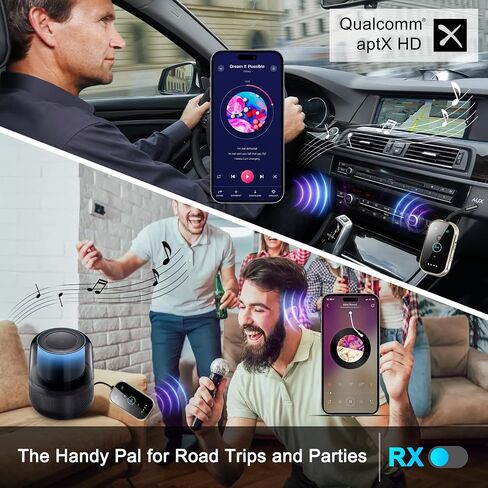 Ultra Xmagpot Bluetooth 5.4 Transmitter Receiver - CNC Aluminum & Ceramic Glass | Dual Link for 2 AirPods/Headphones | aptX Adaptive/HD Audio | Wireless Transmitter for Airplane/TV/Car/Gym in Kuwait