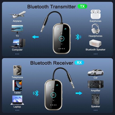 Ultra Xmagpot Bluetooth 5.4 Transmitter Receiver - CNC Aluminum & Ceramic Glass | Dual Link for 2 AirPods/Headphones | aptX Adaptive/HD Audio | Wireless Transmitter for Airplane/TV/Car/Gym in Kuwait