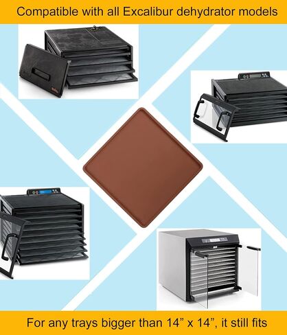 8 Pack Silicone Dehydrator Sheets – 14"x14" Trays for Excalibur in Kuwait