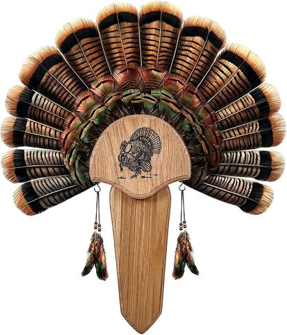 1 Pack Rubber Wood Turkey Fan Mount Kit, Easy to Assemble Wall Hanging Hunting Trophy Decor, Universal Hunting Accessories, Perfect Gift for Hunters in Kuwait