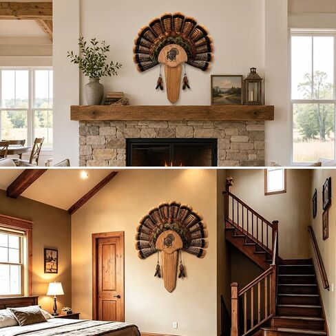 1 Pack Rubber Wood Turkey Fan Mount Kit, Easy to Assemble Wall Hanging Hunting Trophy Decor, Universal Hunting Accessories, Perfect Gift for Hunters in Kuwait