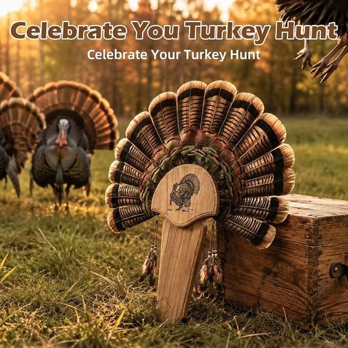 1 Pack Rubber Wood Turkey Fan Mount Kit, Easy to Assemble Wall Hanging Hunting Trophy Decor, Universal Hunting Accessories, Perfect Gift for Hunters in Kuwait