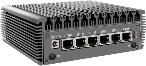 CWWK N5105 Soft Routing Six Network Port i226 Network Card DDR4 Dual Memory/M.2 NVMe Solid State /4 USB/RS232 Serial Port (Barebone) in Kuwait