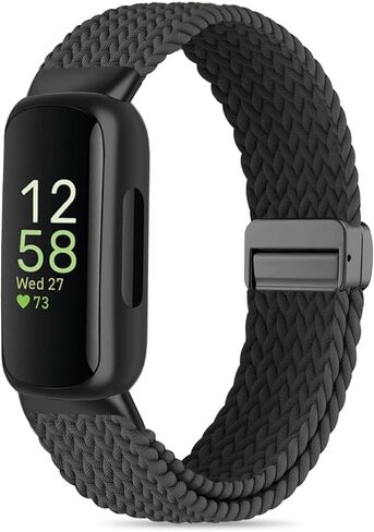 Elastic Magnetic Braided Compatible with Fitbit Inspire 3/Fitbit Inspire 2 Bands, Nylon Stretchy Sport Strap Replacement Wristband for Inspire 3/2 Women Men in Kuwait