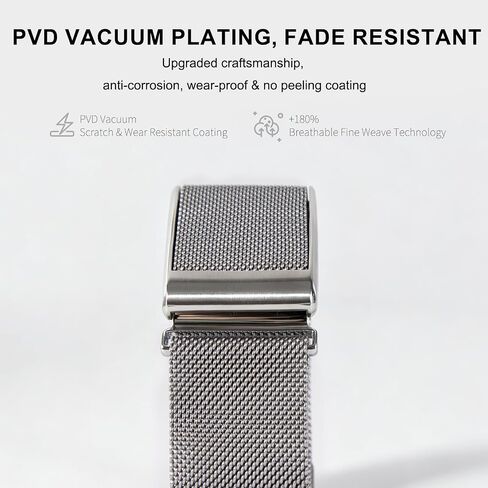 HANDODO Milanese Stainless Steel Band Compatible with WHOOP 5.0, One, Peak, Life Lightweight Magnetic Breathable Metal Replacement Strap & Fully Adjustable Wristband in Kuwait