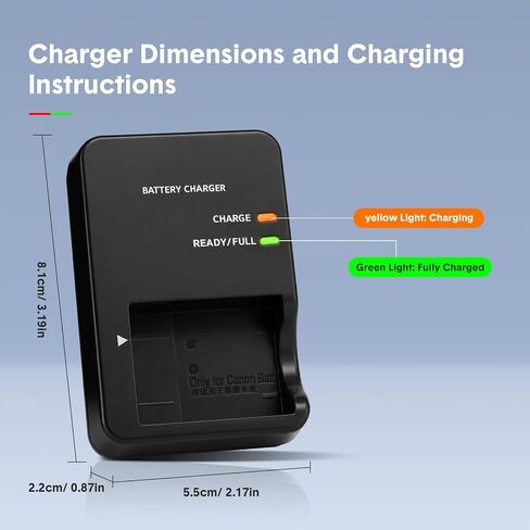 CB-2LH CB-2LHT NB-13L Battery Charger Compatible with Canon G1X MarkIII G5X G5X MarkII G7X G7X MarkII G9X G9X Mark II SX620 SX720 SX730 SX740 HS Camera Power Supply in Kuwait