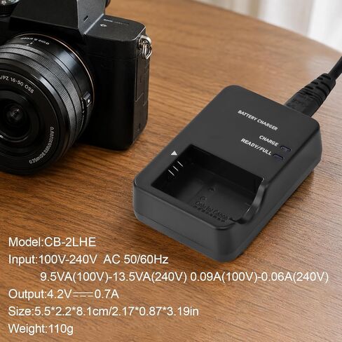 CB-2LH CB-2LHT NB-13L Battery Charger Compatible with Canon G1X MarkIII G5X G5X MarkII G7X G7X MarkII G9X G9X Mark II SX620 SX720 SX730 SX740 HS Camera Power Supply in Kuwait