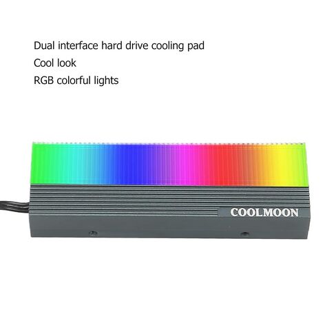SSD Heat Sink Efficient Cooling Light Emitting Hard Drive Cooler for 2280 M.2 SSD with RGB Backlight, for Gaming Enthusiasts ABS, Aluminum Alloy in Kuwait