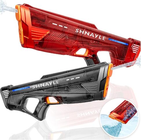 2 Pack Electric Water Gun for Adults Kids USB-C Charging Port, Automatic High Powered Squirt Gun,Powerful Shooting Long Range Auto Water Blaster, Outdoor Water Toy Pool Game (Blue+Red) in Kuwait