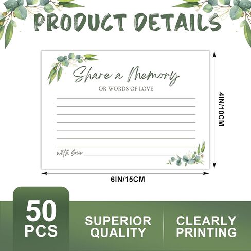 50 PCS Share a Memory Cards for Celebration of Life, Anniversary, Funeral in Kuwait