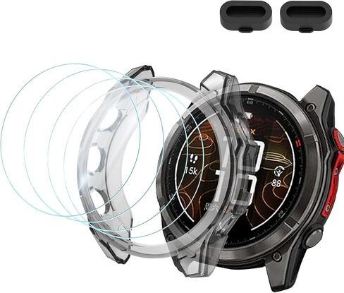 4 Pack Watch Screen Protector 1 Pack Soft Case for Garmin Fenix 8 43mm in Kuwait