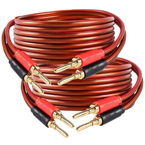 Speaker Wire with Banana Plugs,14 Gauge Speaker Cables, Oxygen-Free Copper(OFC)，2 Pack/6.6Feet in Kuwait