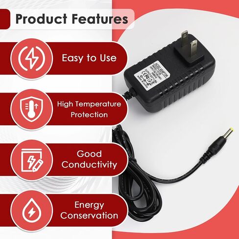 2 Pcs Power Cord for Alexa Dot 3rd / 4th / 5th Gen 2022, Echo Show Black Charger Cable - 1.5M Long Power Adapter in Kuwait