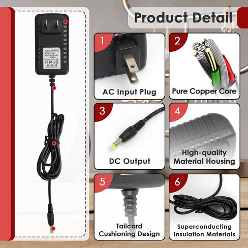2 Pcs Power Cord for Alexa Dot 3rd / 4th / 5th Gen 2022, Echo Show Black Charger Cable - 1.5M Long Power Adapter in Kuwait