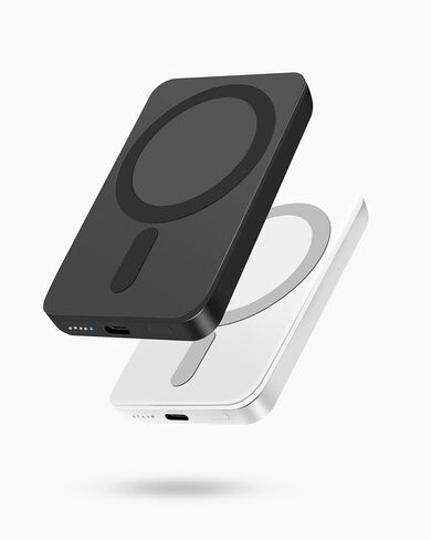 Miady 2-Pack MagSafe-Compatible Portable Charger 5000mAh Mini Magnetic Power Bank, Compact 5W Wireless Battery Pack for iPhone 16/15/14/13/12 in Kuwait