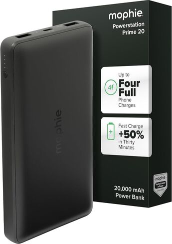 mophie Powerstation XL Power Bank 2023-20,000 mAh Large Internal Battery, (2) USB-A Ports and (1) 20W USB-C PD Fast Charging Input/Output Port, Travel-Friendly in Saudi Arabia