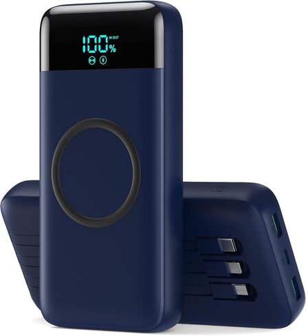 Wireless Portable Charger 30,800mAh,15W Wireless Charging USB C Power Bank,25W PD QC 4.0 Fast Charging 4 Outputs Travel Essentials Battery Pack Compatible with iPhone 17/16/15/14/13/12,Galaxy,Android in Saudi Arabia