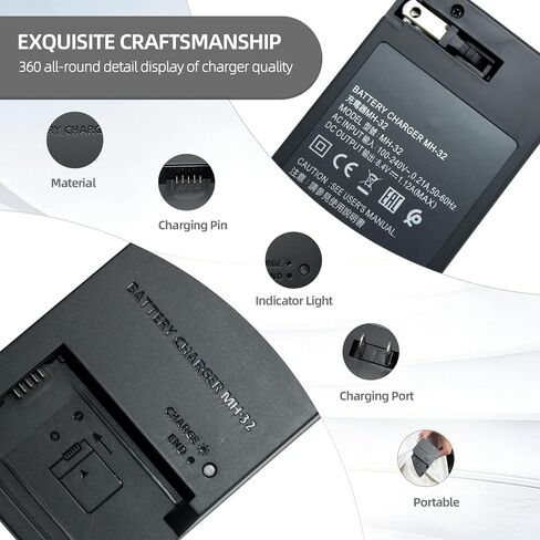MH-32 MH32 Battery Charger for EN-EL25 EN-EL25a ENEL25 Battery Compatible with Nikon Z50 Z 50 Z30 Z 30 Zfc Z fc Z50II Digital SLR Cameras in Kuwait