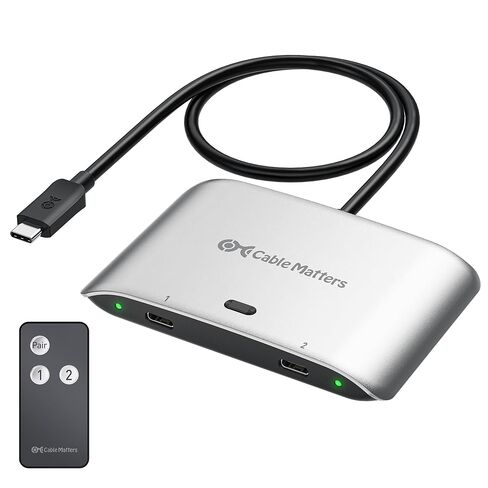 Cable Matters 20Gbps USB C KVM Switch for 2 Computers, 140W PD, Black in Kuwait