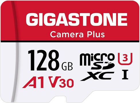 Gigastone 128GB Camera Plus Series Memory Card, Read Speed up to 100MB/s. Ideal for Full HD Video Gopro Drone Android Camera, A1 Micro SDXC Card with Mini Case and SD Adapter. in Kuwait