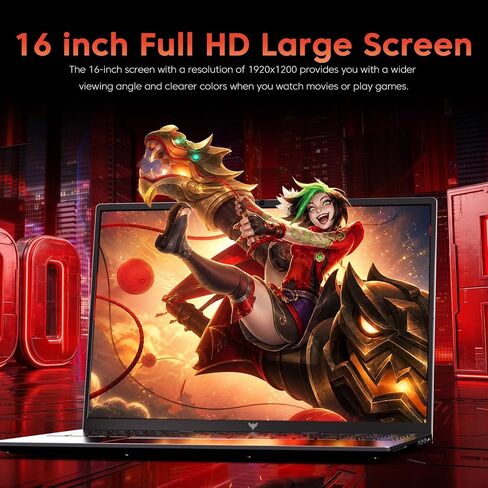 KAIGERR Gaming Laptop, 24GB DDR5 512GB NVMe SSD Laptop Computer with AMD Ryzen 7 H255(8C/16T, Up to 4.9GHz), 16.0 inch Windows 11 Laptop, Radeon RX Vega 8 Graphics,WiFi 6, Backlit KB in Kuwait