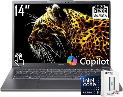 acer Aspire 14" AI Copilot+ PC WUXGA Touchscreen Laptop, Intel 8-core Ultra 9 288V (Up to 48 Tops), Intel ARC 140V, 32GB LPDDR5X, 1TB SSD, Wi-Fi 6E, FHD Webcam, W/128GB PSD&Stylus, Win11 PRO in Kuwait