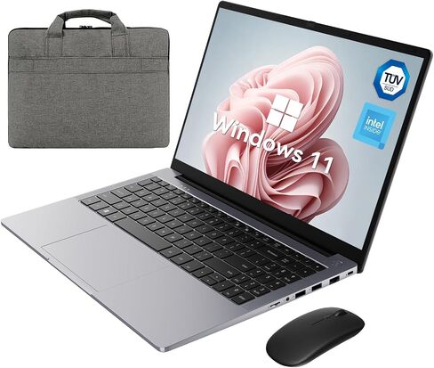 HiBook 6 15.6" FHD AI Laptop Computers, 2026 Intel N150(4C/4T,3.6GHz), 16GB DDR4 512GB, Bag & Accessory Bundle丨Win 11丨180° View丨Portable Thin Laptops for College Student Business【3-Year Warranty】 in Kuwait