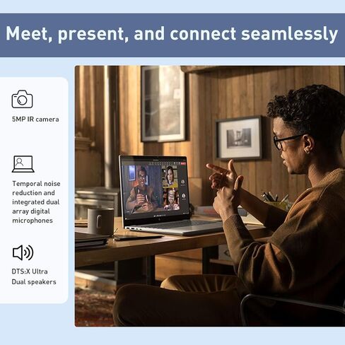 HP OmniBook 7 AI Touchscreen Laptop, 17.3" FHD IPS 400 nits Display, Intel Core Ultra 7 258V, NPU up to 47 Tops, 32GB + 1TB SSD, Wi-Fi 7, Backlit Keyboard, Thunderbolt 4, Windows 11 Home, Silver in Kuwait