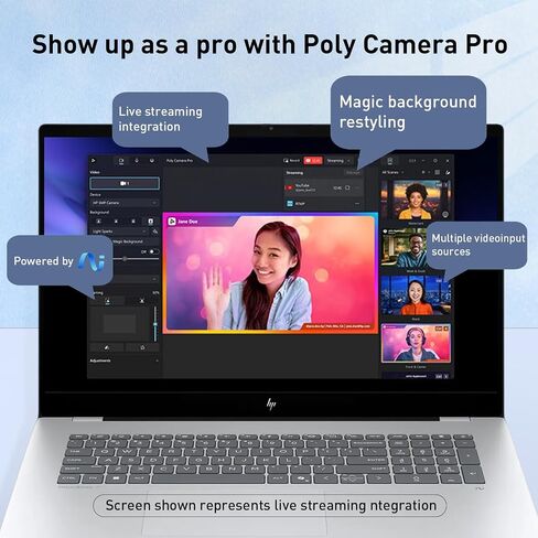 HP OmniBook 7 AI Touchscreen Laptop, 17.3" FHD IPS 400 nits Display, Intel Core Ultra 7 258V, NPU up to 47 Tops, 32GB + 1TB SSD, Wi-Fi 7, Backlit Keyboard, Thunderbolt 4, Windows 11 Home, Silver in Kuwait