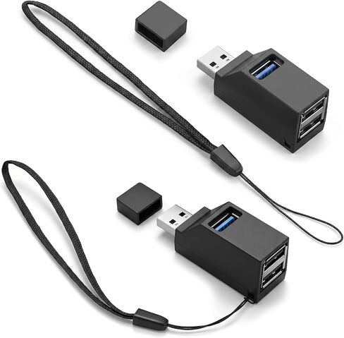 2 PCS USB Hub, 3 Ports USB Adapter High Speed Car USBs 3.0 Splitter Portable USBs Splitter 1 in 3 Out Male to Female Expansion Adapter Plug and Play for Notebook Pc, Flash Drives, Mobile Hdd, Radiator in Kuwait