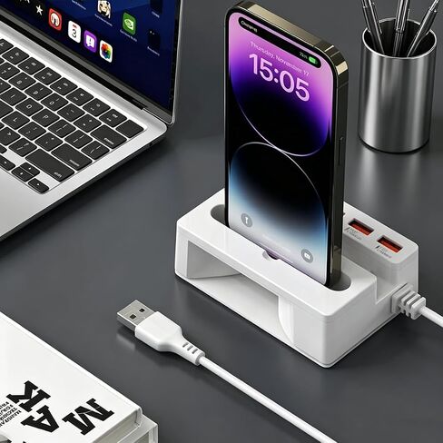 1 PCS 5 Port USB Hub Extender, Multi Socket USB Splitter Adapter with Type C Port, Desktop Expansion Station for Laptop and PC in Kuwait