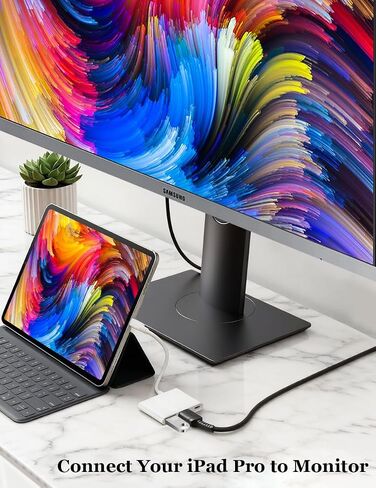 Apple USB C to HDMI Multiport Adapter for iPhone 15 16 17, 4K@60Hz MFi Certified Type-C Digital AV Dongle with HDMI, USB 3.0, 100W PD Ports Compatible with MacBook Pro Air, iPad Pro, Galaxy 26 25 in Kuwait