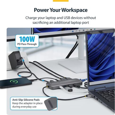 StarTech 9-in-1 USB-C Dock, Dual 4K DisplayPort, 100W, 10Gbps, GbE, SD in Kuwait
