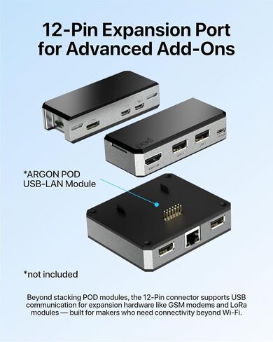 Argon POD HDMI-USB Hub Module for Raspberry Pi Zero 2 W - 2X USB 2.0 in Kuwait