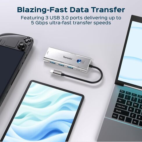 Turonic BYL-2425 USB hub USB-C 7-in-1 with 100W PD, HDMI 4K@60Hz in Kuwait