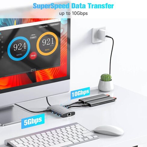RSHTECH 9-in-1 USB C Hub Multiport Adapter 10Gbps with 4K HDMI, RSH-T09 in Kuwait