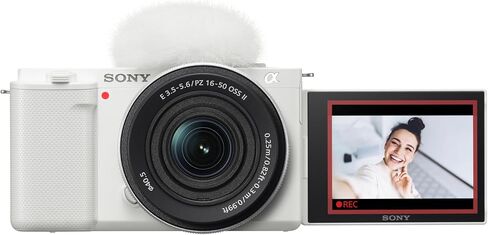Sony Alpha ZV-E10 - APS-C Interchangeable Lens Mirrorless Vlog Camera Kit - White, ZVE10KW in Kuwait
