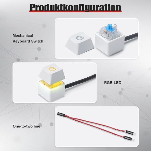 APIELE PC Power Button Desktop PC Computer External Power ON Off LED Push Computer Host Button Supply Supplies with 1.8m Cables for Computer Motherboard White Keyboard Model in Kuwait