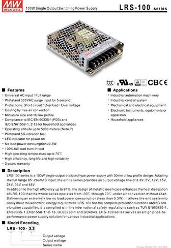 MEAN WELL original LRS-100-48 48V 2.3A meanwell LRS-100 48V 110.4W Single Output Switching Power Supply in Kuwait