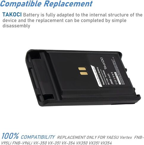3PCS FNB-V95Li FNB-V96Li Replacement Battery Compatible with VX350 VX-350 VX351 VX-351 VX354 VX-354 2600mAh/7.4V in Kuwait