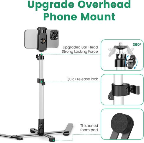 Overhead Tripod for Mini Projector, 360° Adjustable Overhead Phone Mount in Kuwait