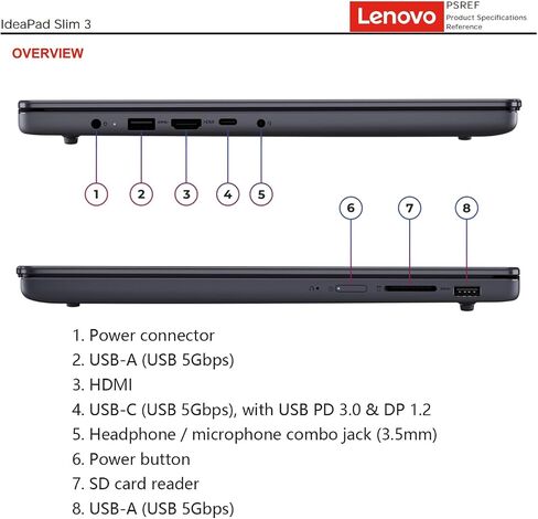 Lenovo IdeaPad Slim 3 | 15.3" WUXGA IPS Laptop | Intel Core i7-13620H 10-Core Processor (Up to 4.9GHz) | 8GB DDR5 RAM | 512GB PCIe SSD | Wi-Fi 6 | Windows 11 Pro | Built for Fast Multitasking in Kuwait