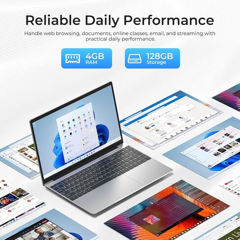 15.6" Laptop, 1-Year Office 365, 4GB RAM 128GB Storage Expandable to 512GB in Kuwait