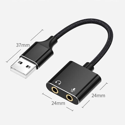 USB to 3.5mm Adapter USB External Sound Card with High Sensitivity Microphone and Real Time External Adapter in Kuwait