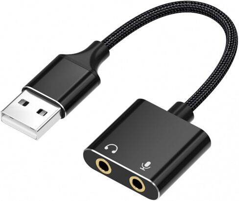 USB to 3.5mm Adapter USB External Sound Card with High Sensitivity Microphone and Real Time External Adapter in Kuwait