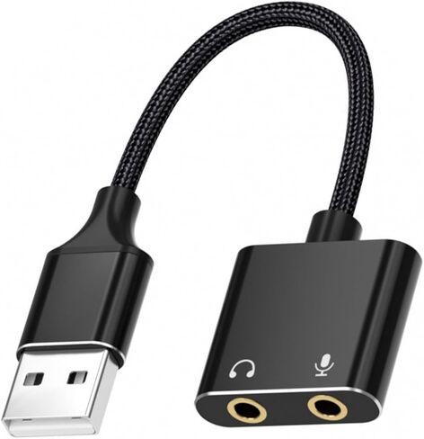 USB to 3.5mm Adapter USB External Sound Card with High Sensitivity Microphone and Real Time External Adapter in Kuwait
