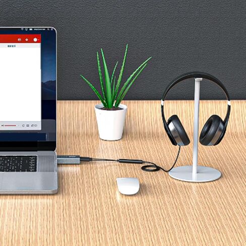 USB Sound Card with Headphone and Microphone Adapter, Easy to Carry Auditory Converter Metal Enclosure USB Converter Card in Kuwait