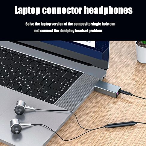 USB Sound Card with Headphone and Microphone Adapter, Easy to Carry Auditory Converter Metal Enclosure USB Converter Card in Kuwait